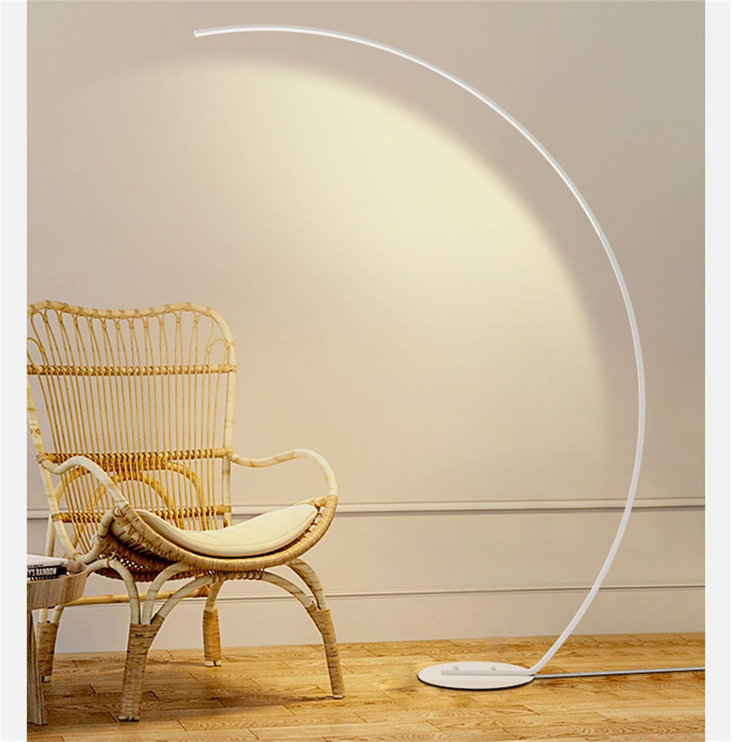 GKOKG Floorps,with Table Modern Arc Floorp 170Cm Tall Standingp with Remote, 3 Color Temperature & Stepless Arched Readingp, Led Archps for Livir