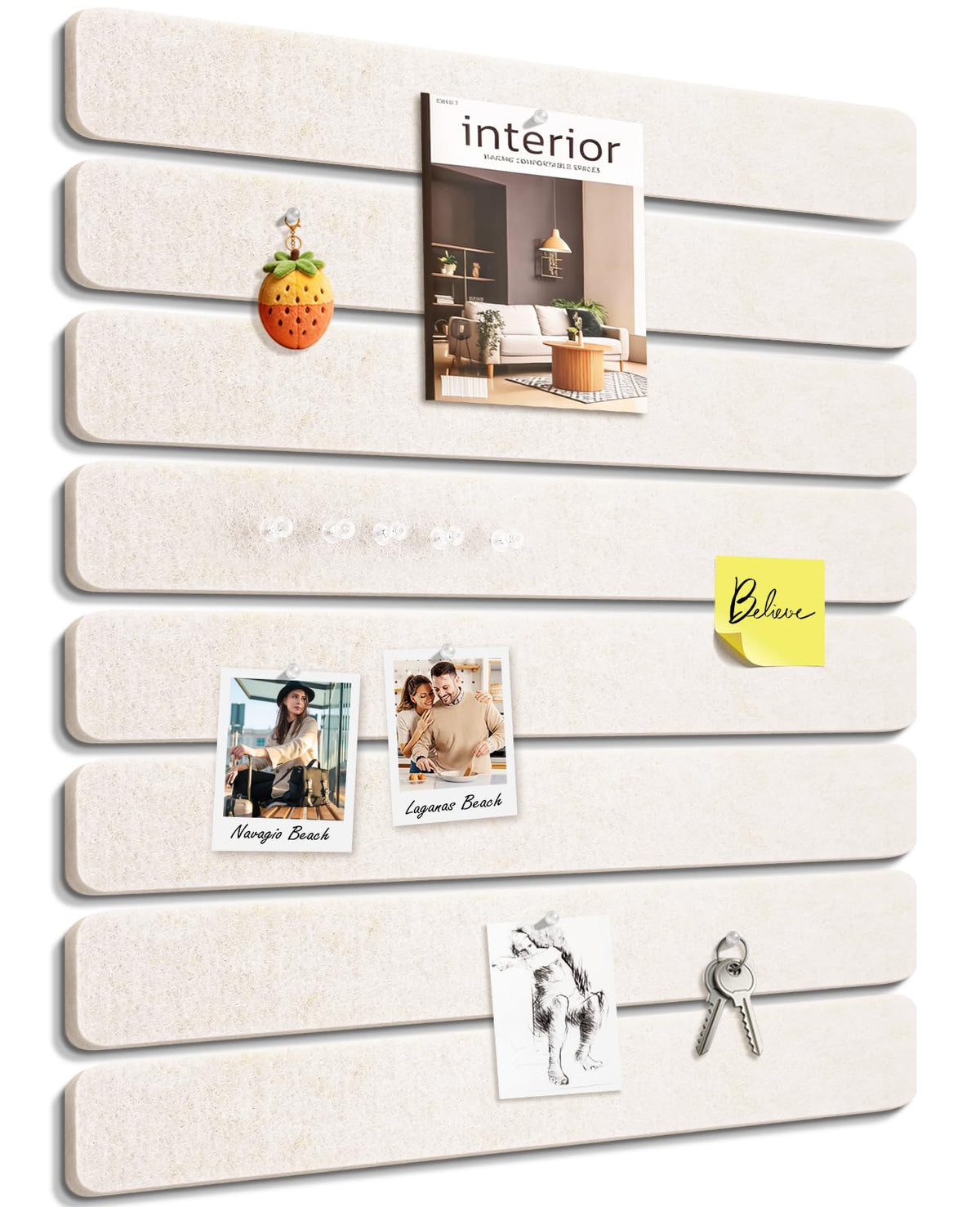 Small Cork Bulletin Board Tiles, Felt Wall Decor and Office Desk Accessories for Vision, Message Center, Picture and Prayer Board, Dorm, Room, Home Office Essentials and Organization(Oatmeal)
