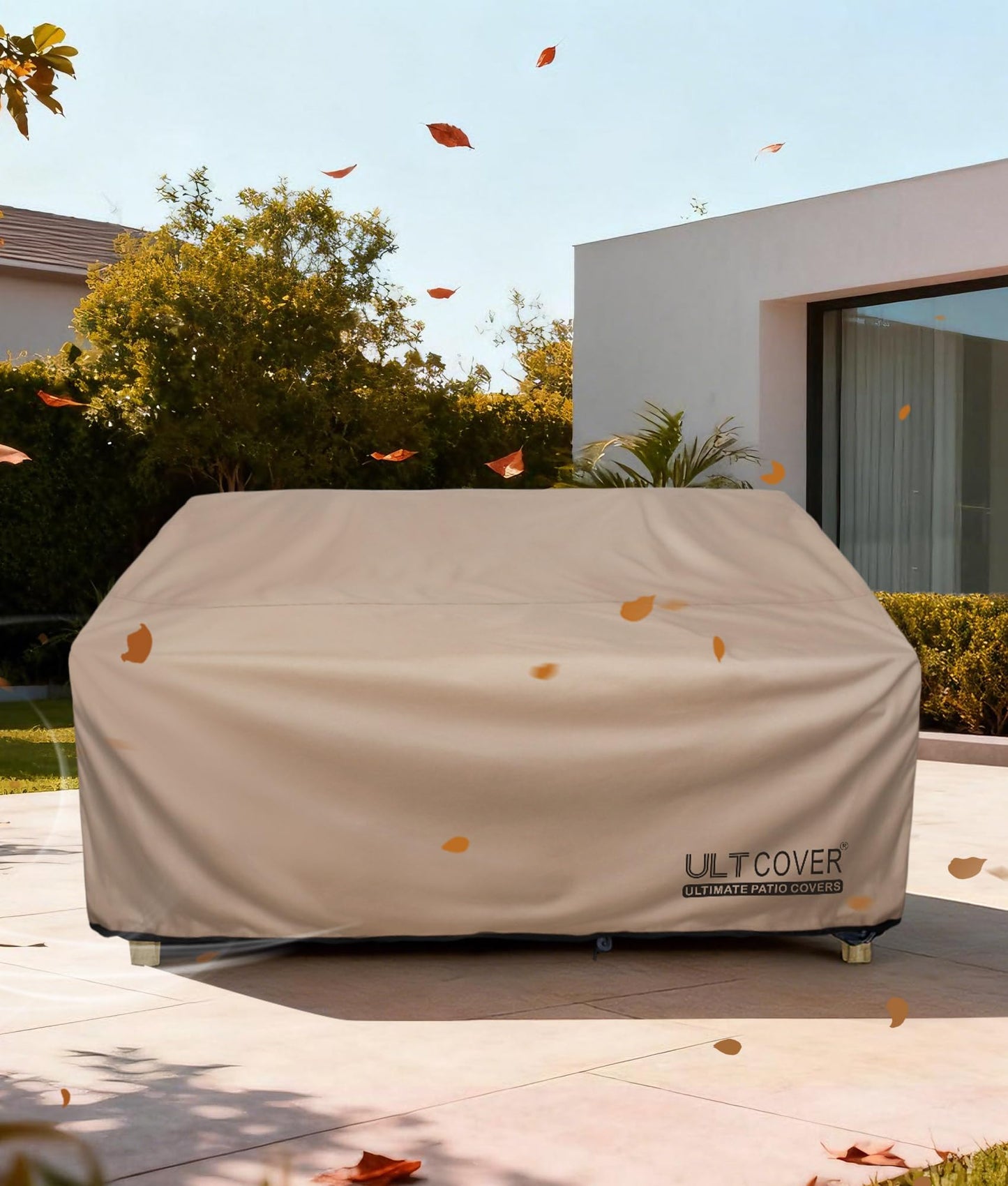 ULTCOVER Waterproof Outdoor Deep Seat Sofa Bench Cover 62W x 40D x 35H inch Patio Furniture Loveseat Cover