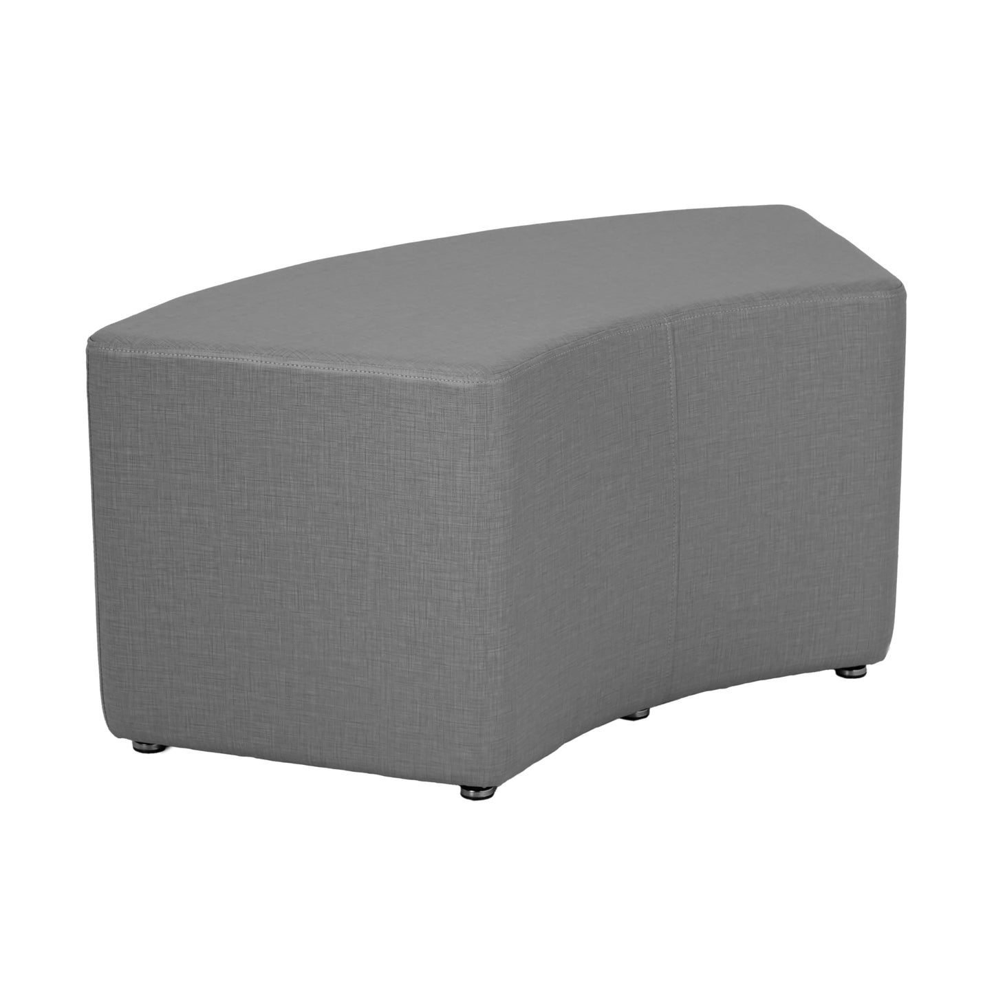 FDP Pro Series Upholstered S-Curve Ottoman Set 18" Height Collaborative Commercial Furniture for Hotel Lobby, Office, School, Restaurant, Library, Waiting Room (6-Piece) - Slate Gray