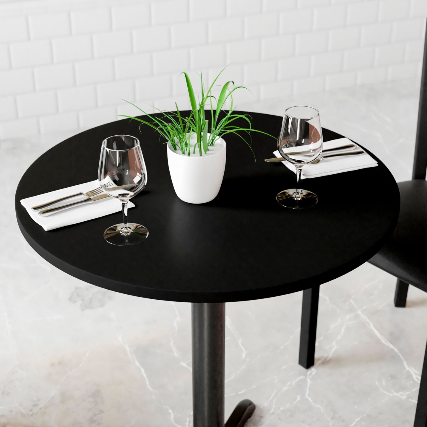 Flash Furniture Glenbrook 24" Round Table Top with Black or Mahogany Reversible Laminate Top