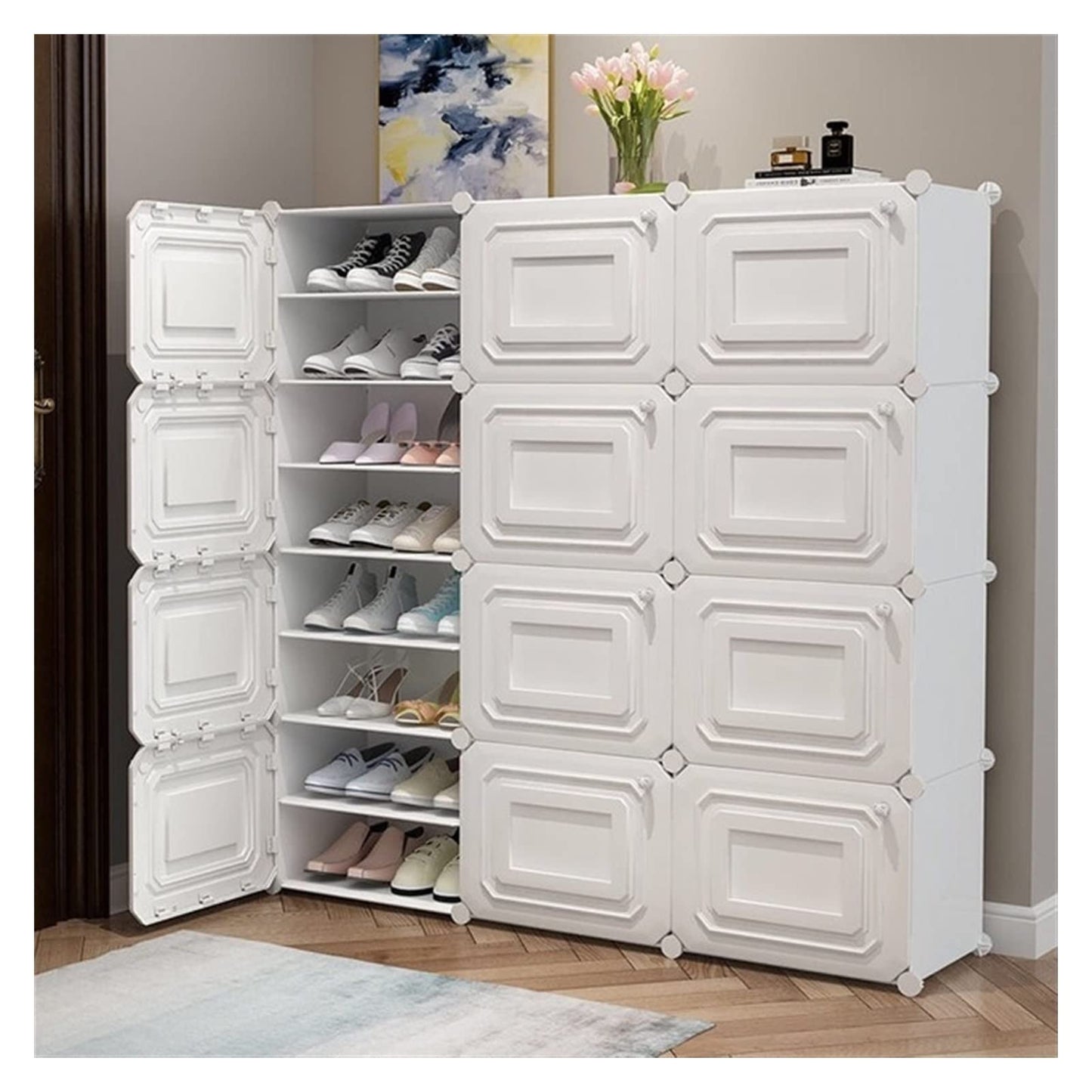 EAGLCQA Shoe Rack Shoe Shelf Multi-Layer Shoe Rack Portable Wardrobe, Plastic Modular Wardrobe,Cube Storage Organizer for Hanging Clothes,Modular Cabinet for Clothes,Book,Shoe Shoe Shelf (7) (6)