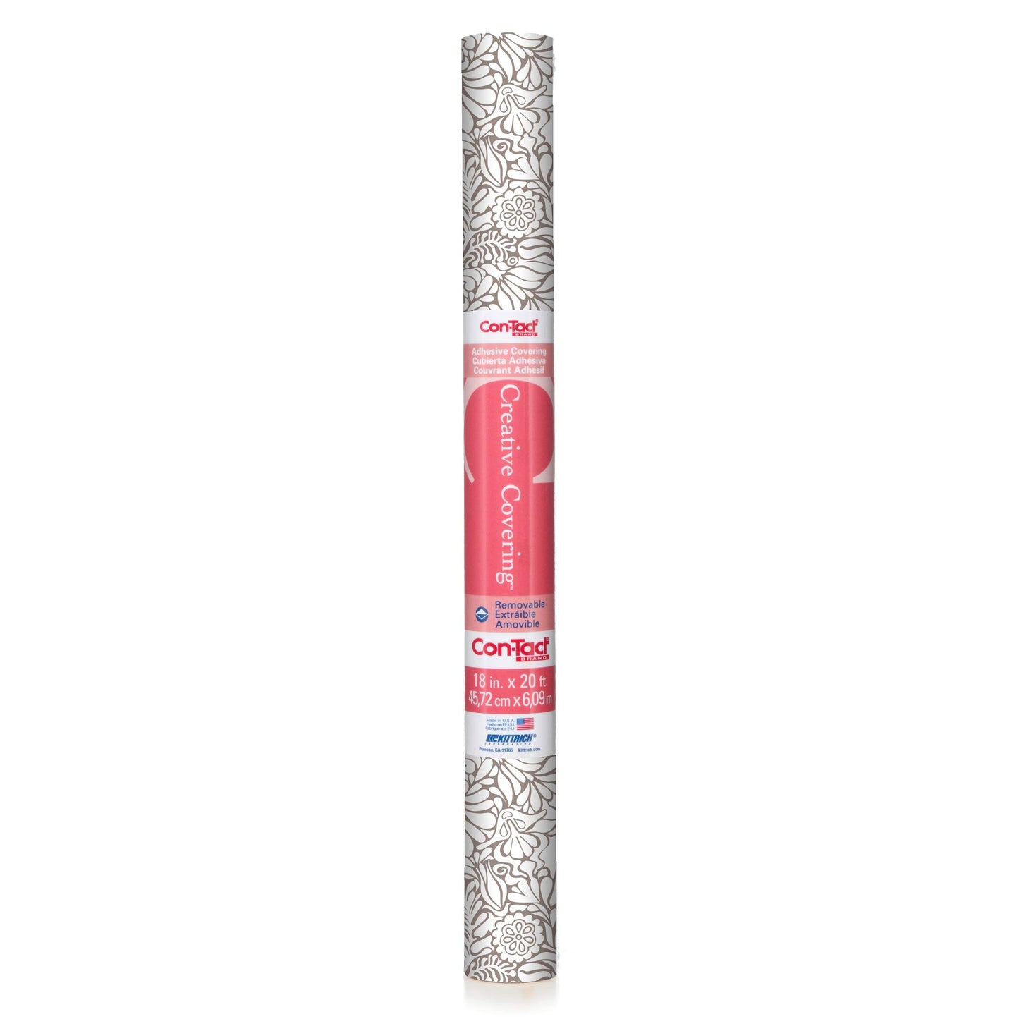 Con-Tact Brand Creative Covering Self-Adhesive Shelf and Drawer Liner, 18" x9', Batik Taupe (09F-C9A243-12)