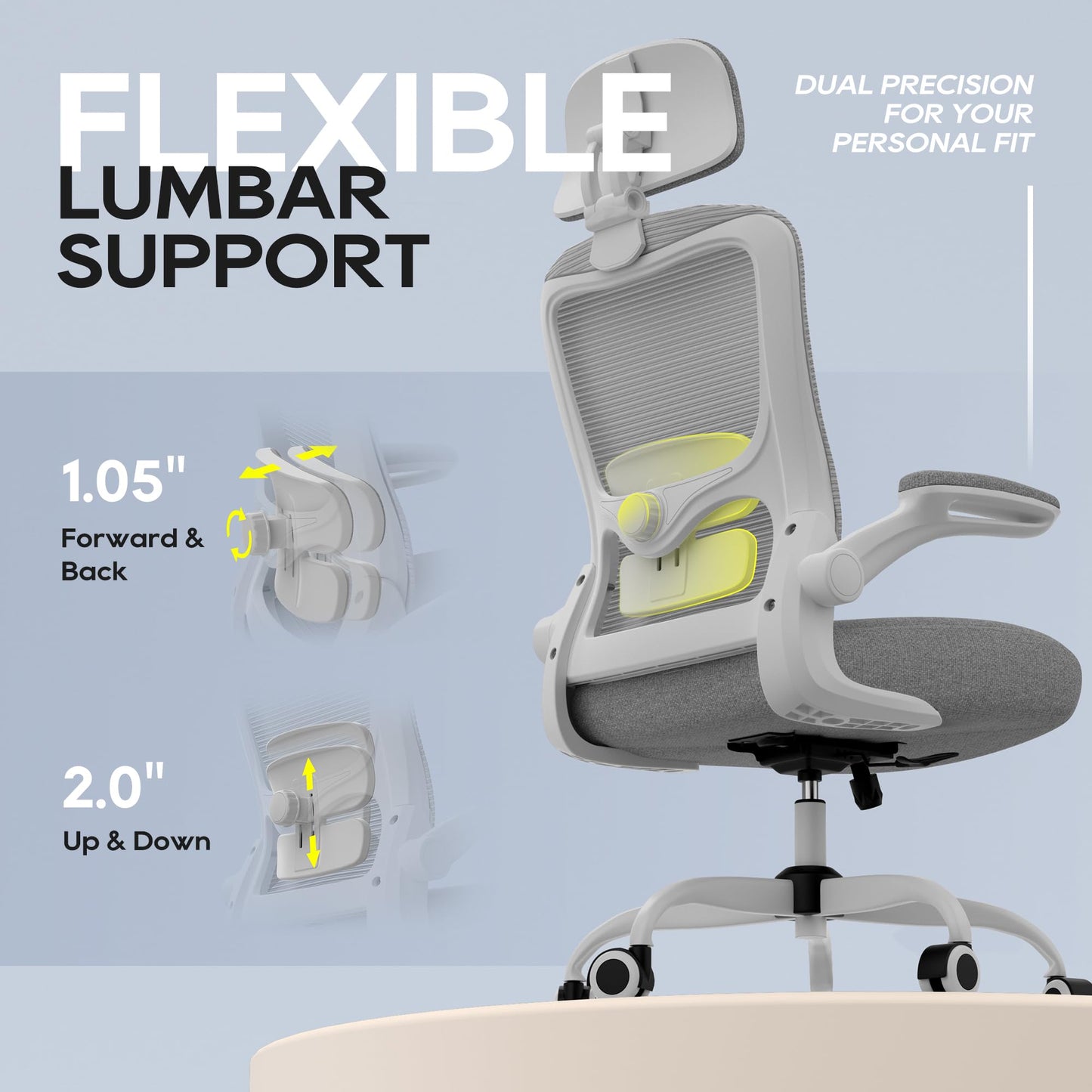 Ergonomic Office Chair for Long Hours, Full-Body Support, Relieve Neck & Back Pressure, 330LBS Capacity, Ideal for Home Office, Office & Study