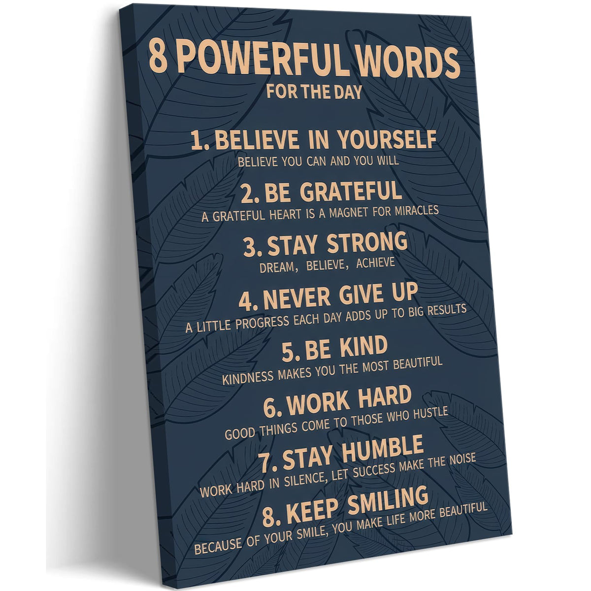 8 Rules of Life Canvas Wall Art Motivational Office Painting Picture Wall Decor Inspirational Positive Sayings Poster Print Artwork for Office School Library Decor 12x16 in Wrapped Canvas
