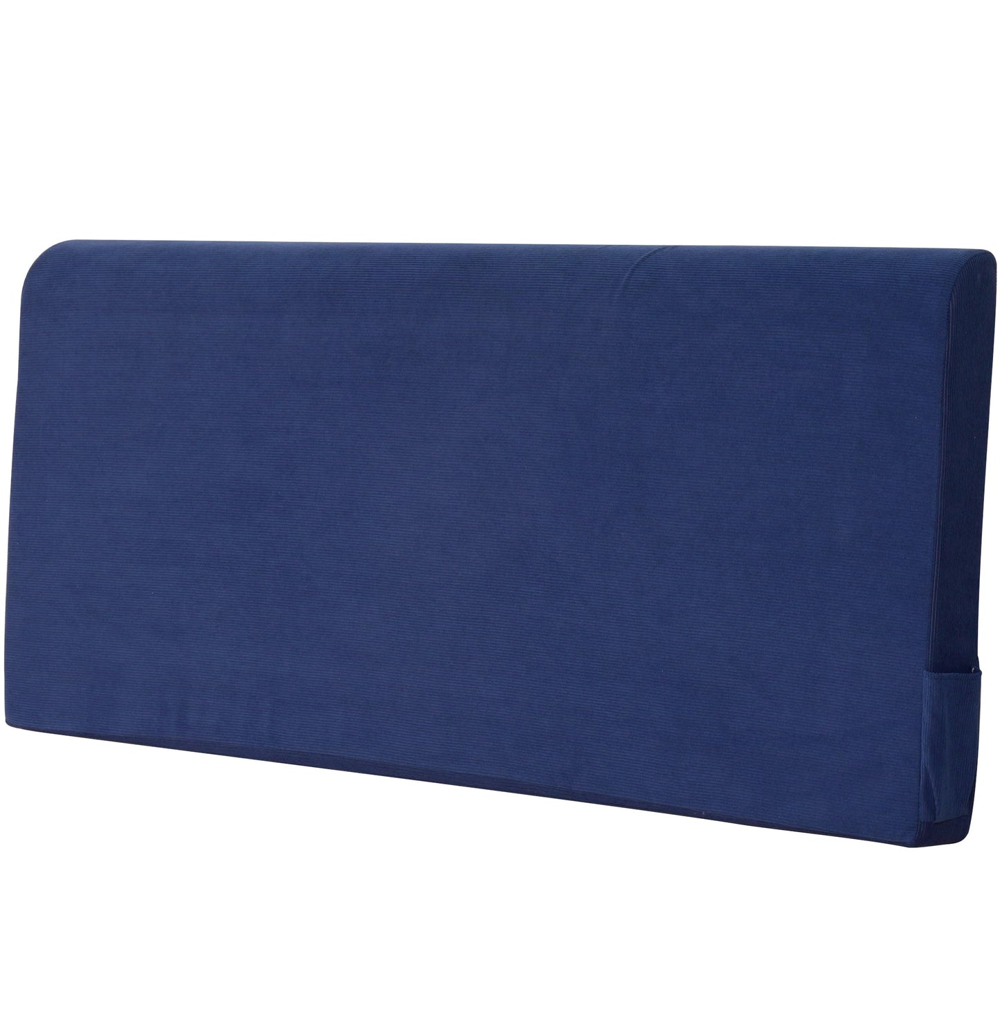 Upholstered Cotton Velvet Full Headboard No Assembly Required Direct Installation, Soft Headboard with Storage Pocket, Removable Washable Cover, 3D Soundproof Bed Wall Panels, 54x4x24, Navy Blue