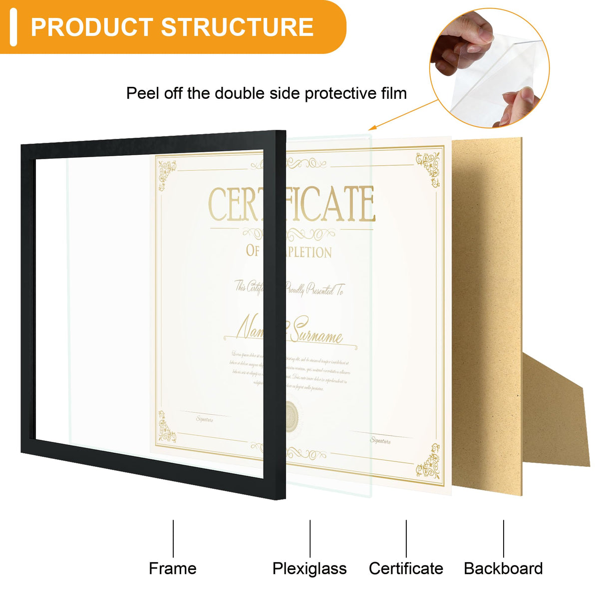 THKRLOF 8.5x11 Picture Frame Certificate Frame 16 Pack, 8.5 by 11 Bulk Multi Document Certificate Diploma Award Frames for Wall Hanging or Tabletop Display, Black