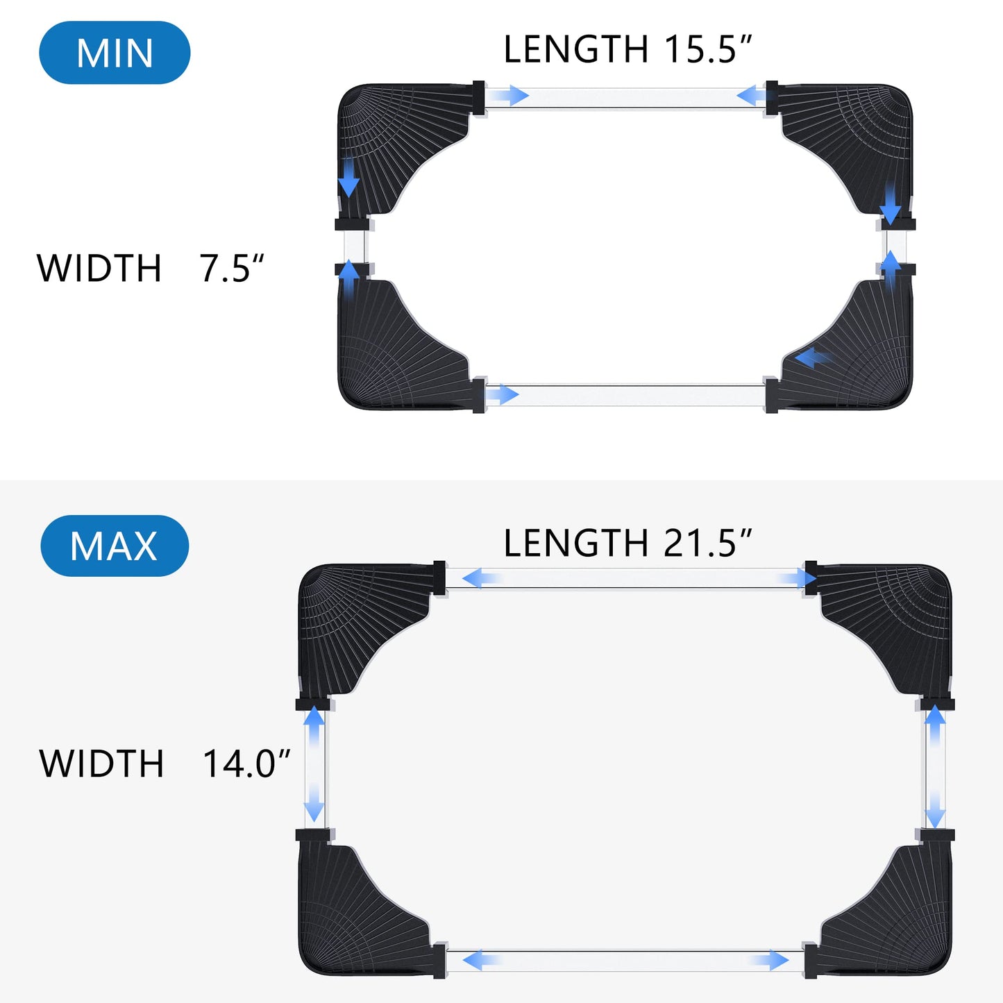 LABOBOLE Computer Tower Stand - Adjustable PC Stand for Most Desktop Towers - Elevate and Organize Your Desktop - Mobile CPU PC Holder Cart Riser Printer