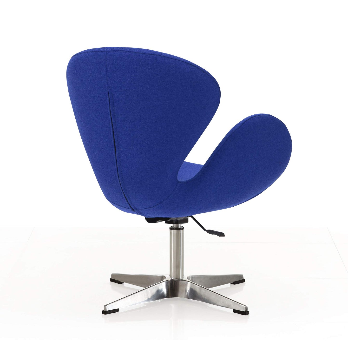 Manhattan Comfort Raspberry Adjustable Swivel Accent Chair Set of 2 with 360° Turn, Polished Chrome Base, Modern Retro Design, Ideal for Living Room and Home Office, Set of 2, Blue