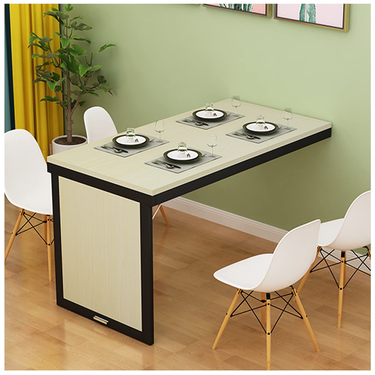 Wall Desk Wall Mounted Folding Dining Table for Small Spaces Multi-Function Wall Mounted Folding Table Home Office Murphy Desk Folding Kitchen Table for Office, Bedroom, Kitchen
