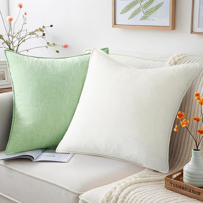 decorUhome Summer Couch Euro Sham Throw Pillow Covers 26x26 Set of 2,