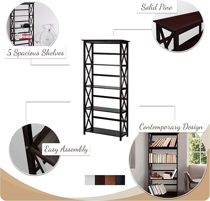 Montego 5-Shelf Bookcase