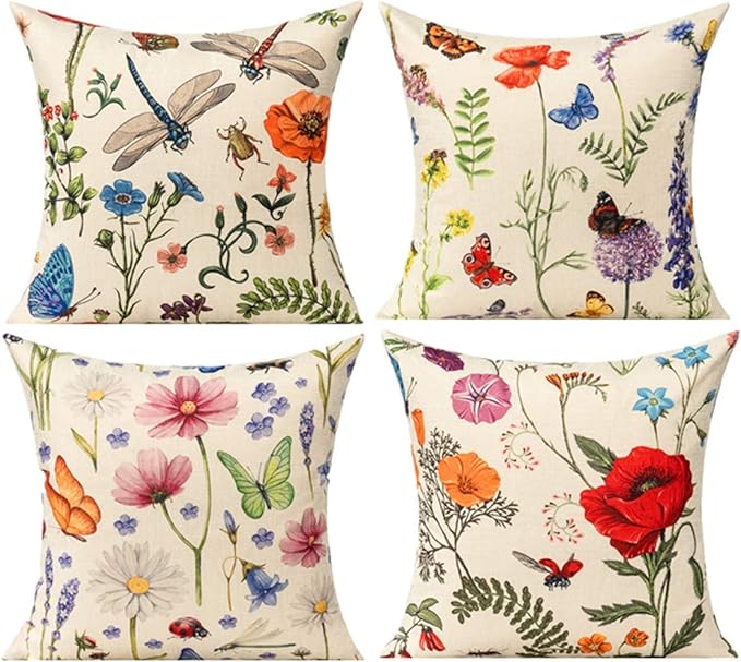 All Smiles 16 x 16 Throw Pillow Covers Outdoor Spring Summer Garden Flowers