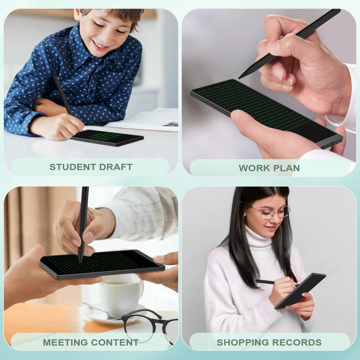 LCD Writing Tablet for Adults-6.5″&6″ LCD Writing Tablet,Double-Sided Full Screen Electronic Drawing Pad,Mini Portable Digital Notepad for School,Office,Home,Erasable,Reusable