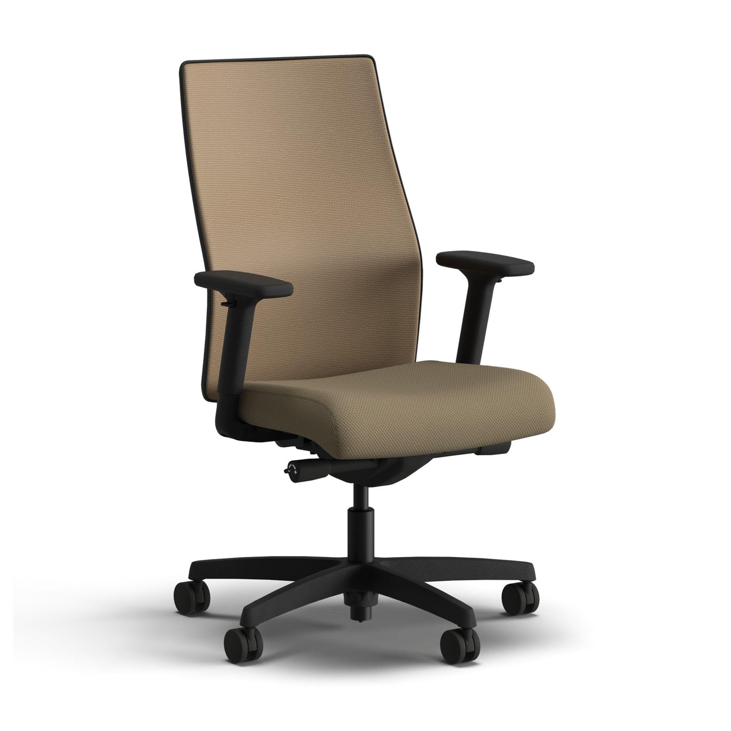 HON Ignition 2.0 Mid‑Back Ergonomic Office Chair, Mesh Task Seating with Lumbar Support, Advanced Synchro‑Tilt, Height and Width Adjustable Arms, Black Frame, Quicksand