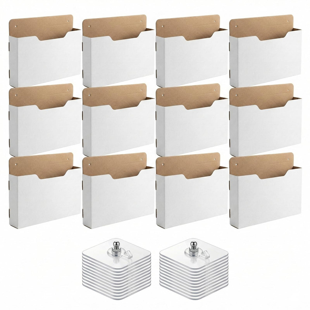 AXYCXIN 12 Pack Wall Mount File Holder, Mail File Organizer, Mail Paper Orgnization Hanging File Holder for Office, School, Storage Organization