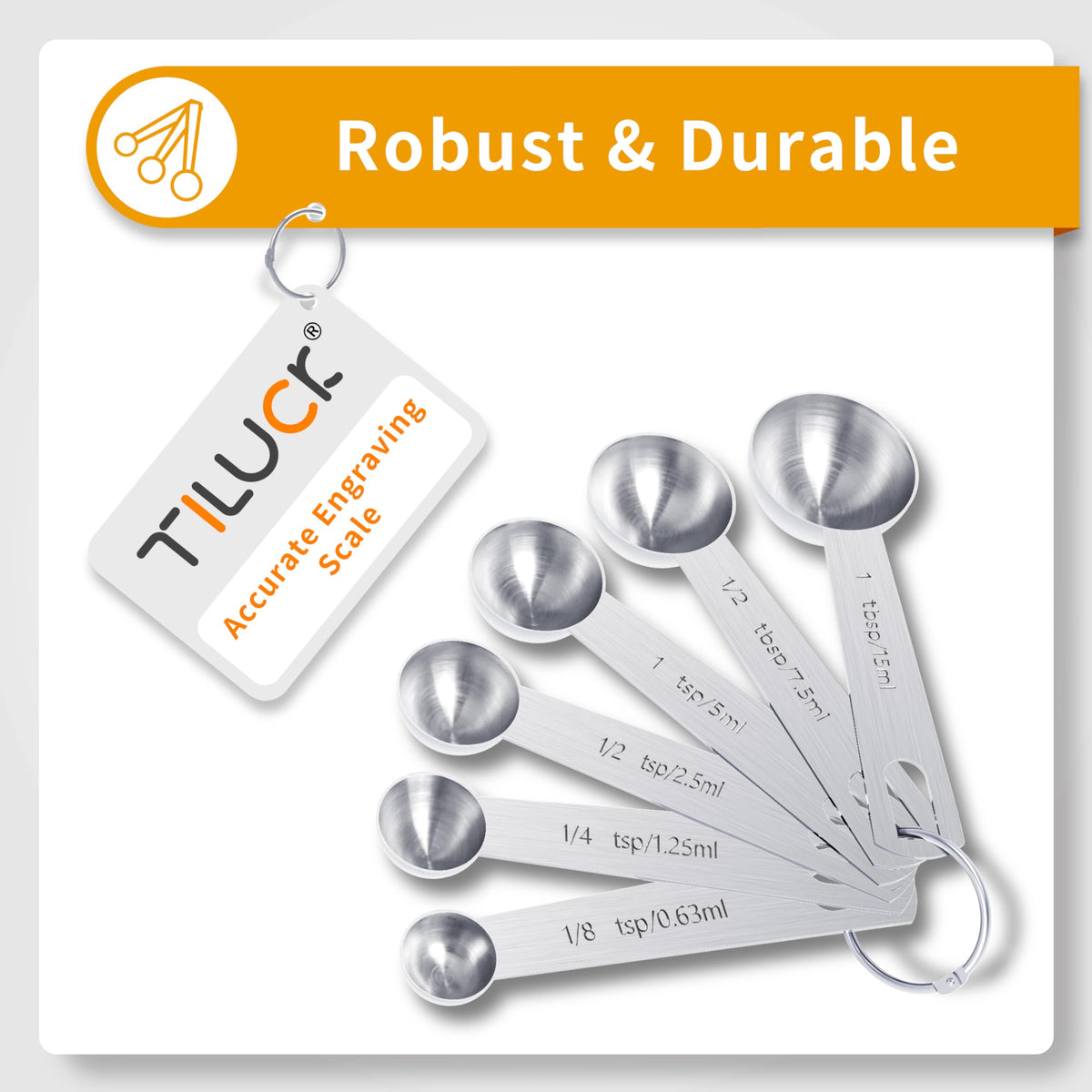 TILUCK Stainless Steel Measuring Cups & Spoons Set, Cups and Spoons,Kitchen Gadgets for Cooking & Baking (10)