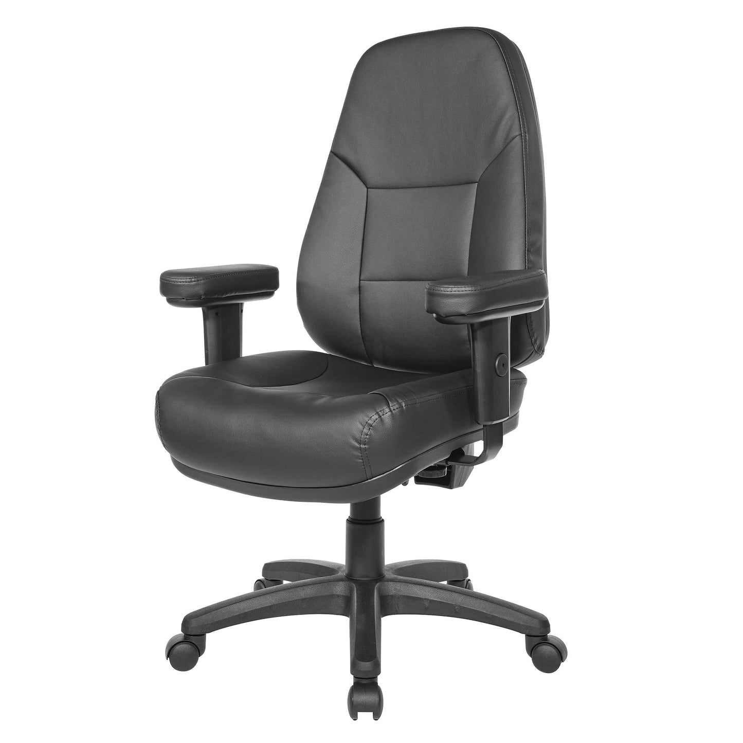 Office Star EC Series Professional Executive Ergonomic High Back Office Chair with Dual Function Control, Padded Contour Seat and Adjustable Padded Arms, Dillon Black