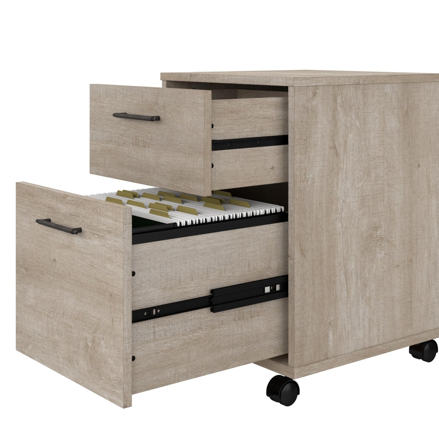 Bush Home Key West 2 Drawer Mobile File Cabinet, Rolling File Cabinet for Home Office