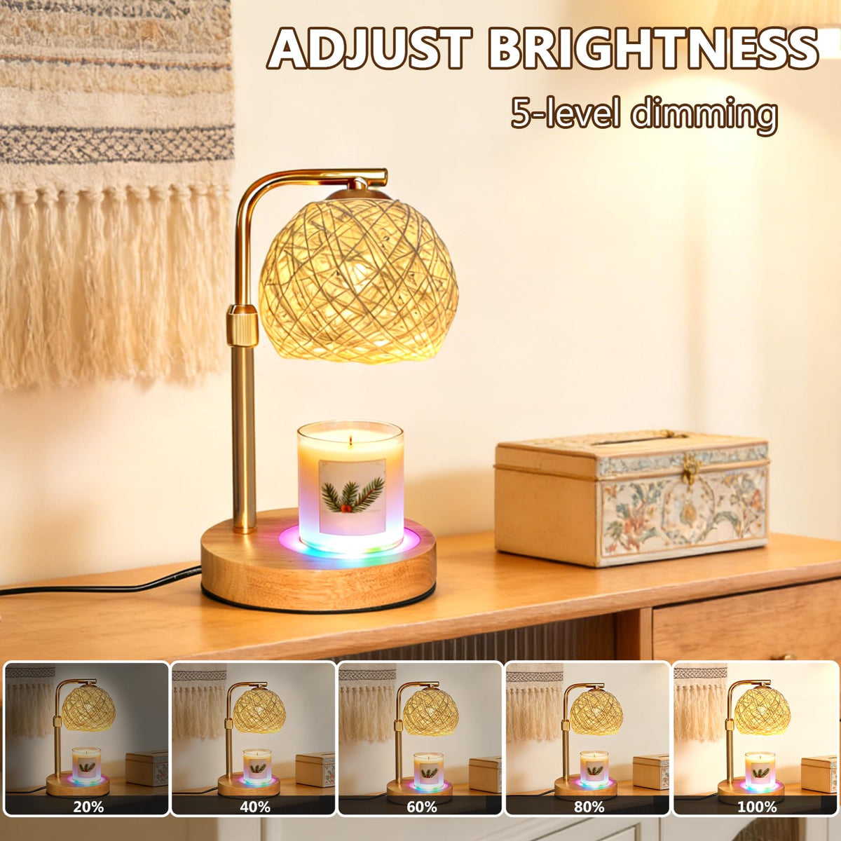 Lurinenna 2-Pack Christmas Wax Warmer Lamp with Timer, Dimmable Flameless Candle Melting Lamp with Festive Design, No Smoke, Perfect Xmas Gifts for Mom Friends Family Holiday