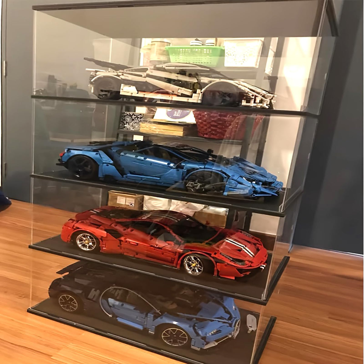 Mineral Crystal Collectibles Acrylic Display Box, Square Holder Organizer Showcase Shelves for Reception Decoration Box, Graduation Keepsake, Party Favor, 35x70x60cm/14x28x24in