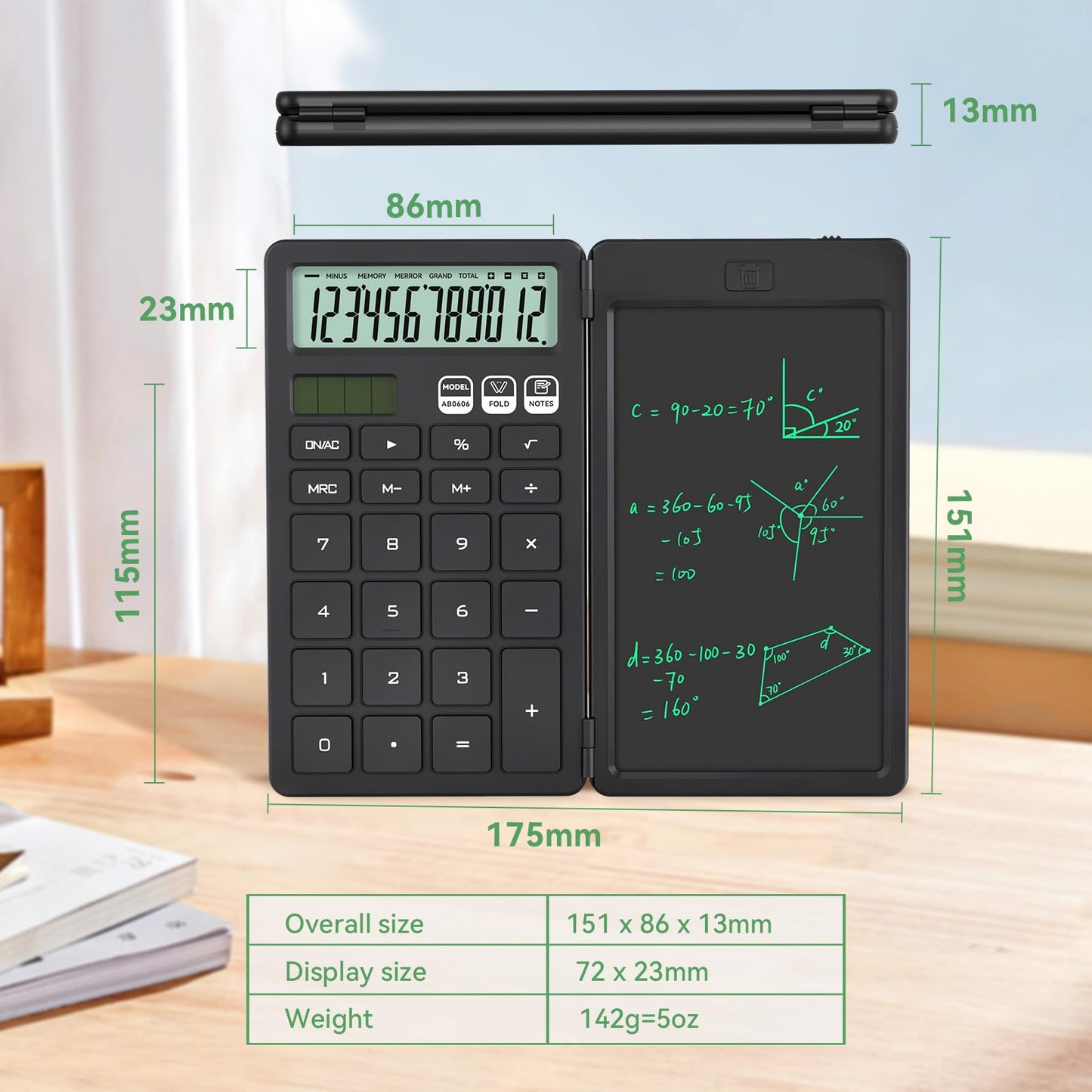 Desk Calculator with Erasable LCD Notepad Calculators ROATEE Desktop Basic Calculators for Middle School Cute Pocket Simple Calculator Office Desk Accessories Supplies Home Office Essential Big Button