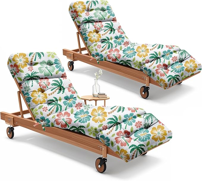 2 Pack Outdoor Chaise Lounge Chair Cushion 75.1 x 22.8 x 4.7 Inches 100%