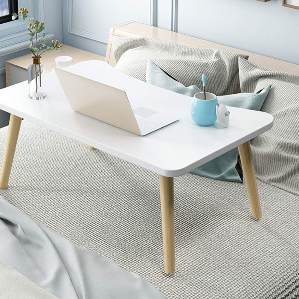 Wooden Laptop Bed Table,Sofa Stand with Large Desktop,Suitable for Living Room,Bedroom and Office,ARC-White