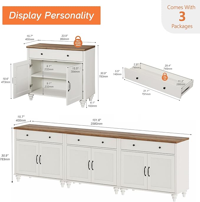 WAMPAT TV Stand for 100 inch TV