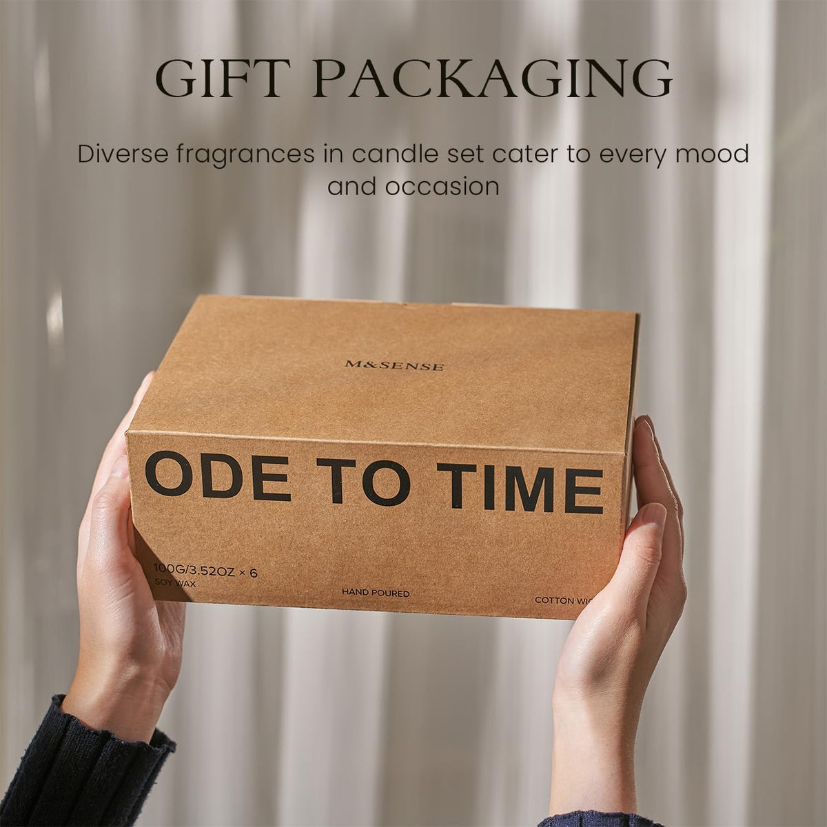 M&SENSE 6 Pack Candle Gift Set, Aromatherapy Scented Candle for Home Fragrance, Natural Soy Wax Candles for Stress Relief, Yoga, Long Lasting Small Jar Candle Gift Set for Birthday Housewarming