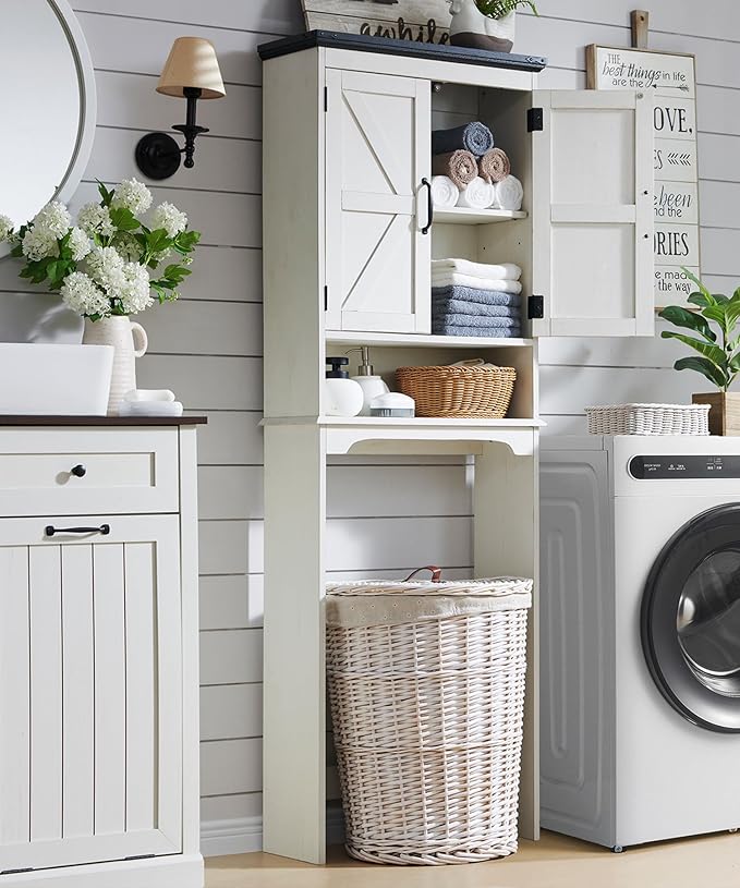 ACCOHOHO Over The Toilet Storage Cabinet, Farmhouse Bathroom Cabinet