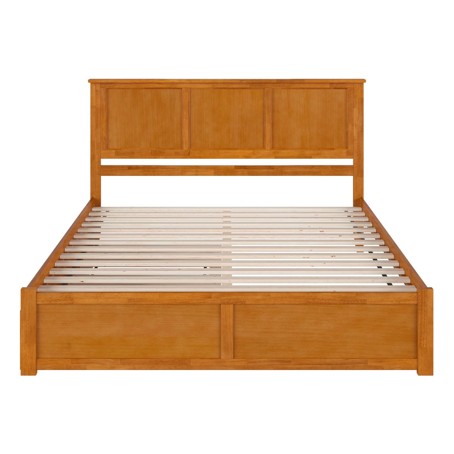 AFI, Madison King Platform Bed with Footboard & Twin XL Trundle, Light Toffee