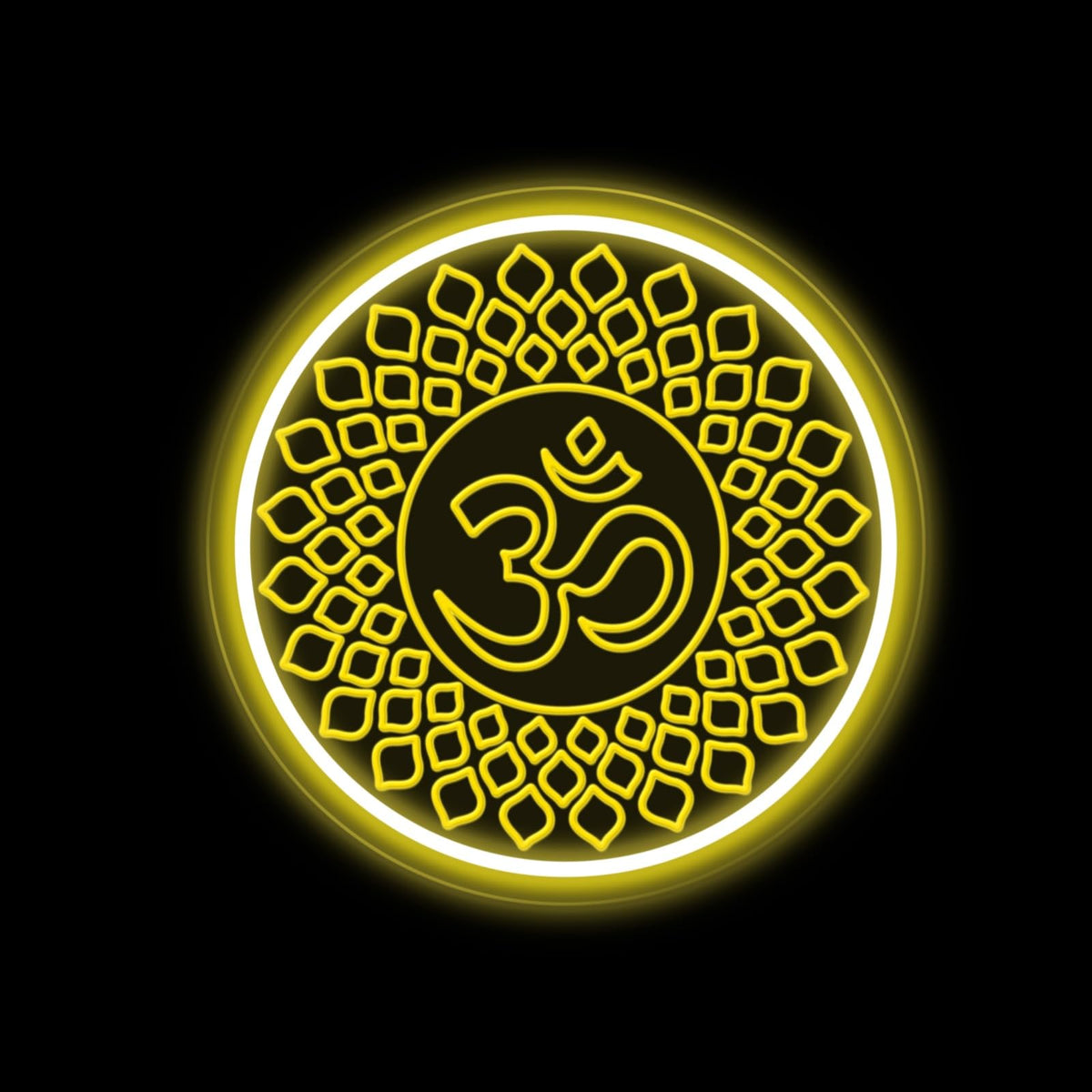 Om Buddha neon sign, Meditation light decor, Yoga wall decor, Mandala wall art, Home gym decor, Buddha symbol gifts, Yoga gifts, Meditation gift Zen Art Yoga Studio Pilates Studio Art Meditation-Yellow