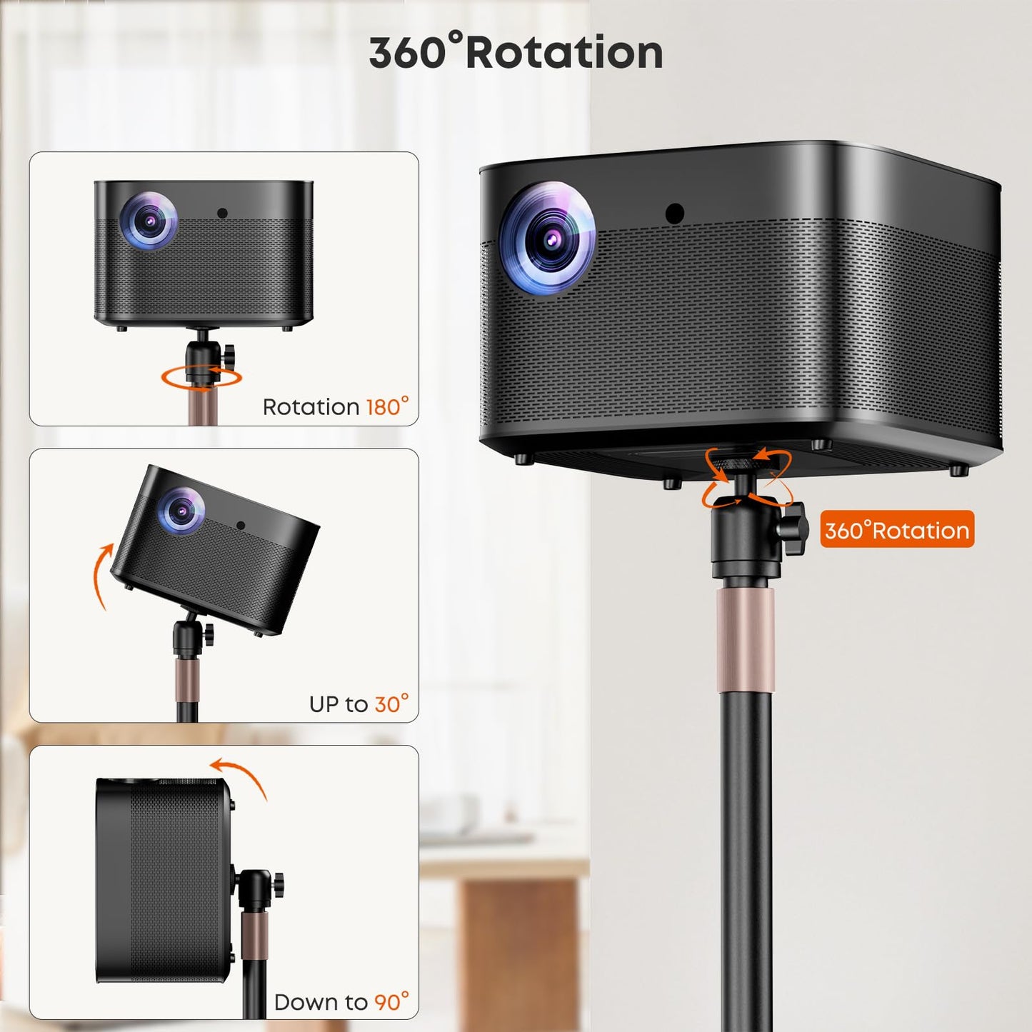 PUTORSEN Universal Projector Stand, Height Adjustable Floor Stand