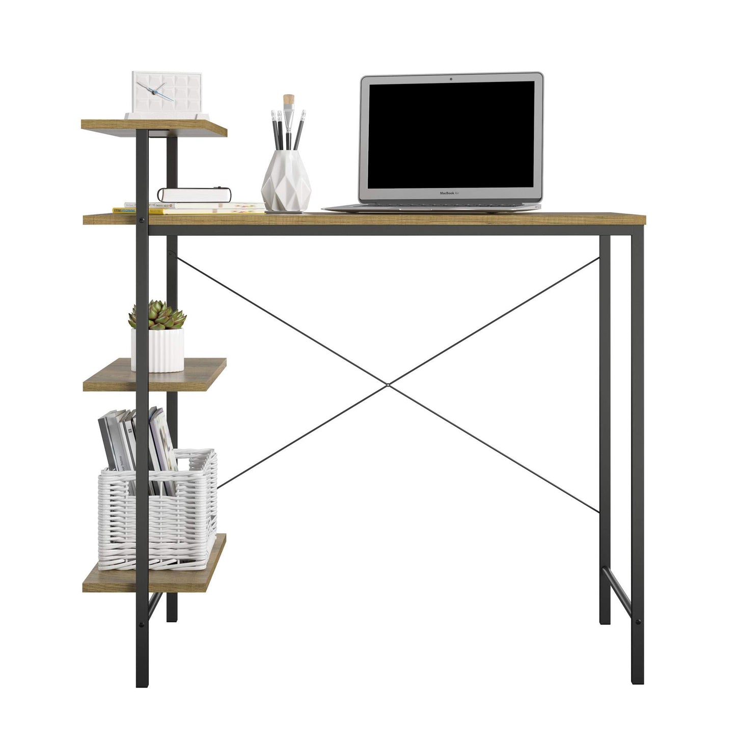 JOYBUY Mainstays Side Storage Desk - Natural