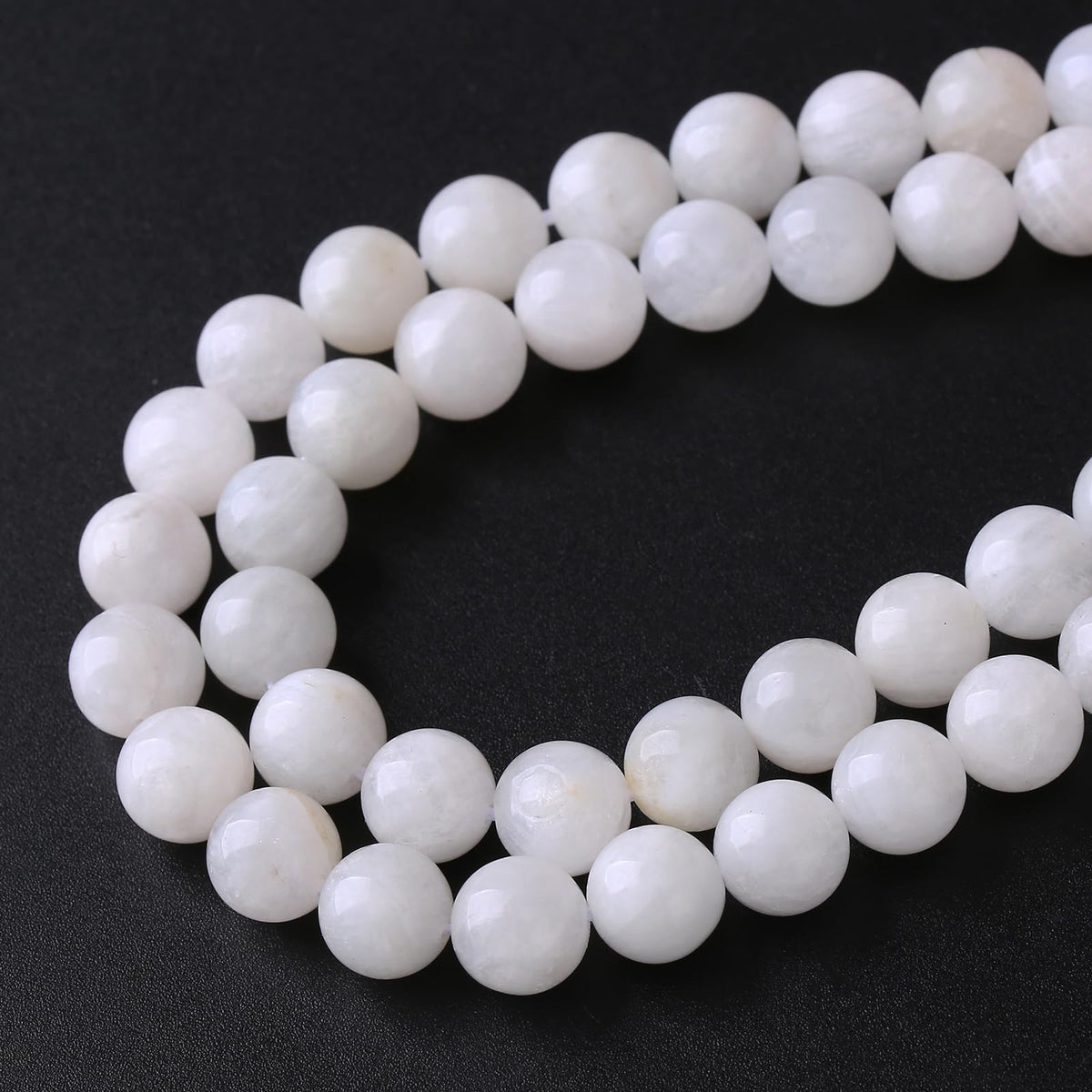 6MM 60PCS Natural Stone White Moonstone Gemstone Semi Precious Beads for Jewelry Making DIY Bracelet