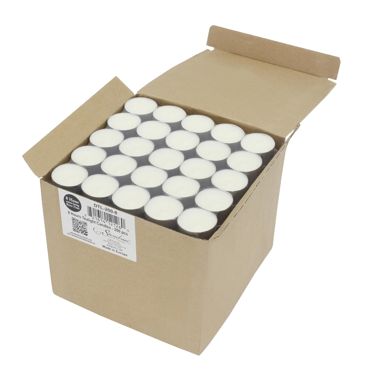 Stonebriar 300 Pack Unscented 8 Hour Extended Burn Time Tea Light Candles