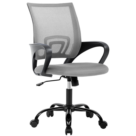 BestOffice Office Chair Ergonomic Cheap Desk Chair Mesh Computer Chair Lumbar Support Modern Executive Adjustable Stool Rolling Swivel Chair for Back Pain (Grey)