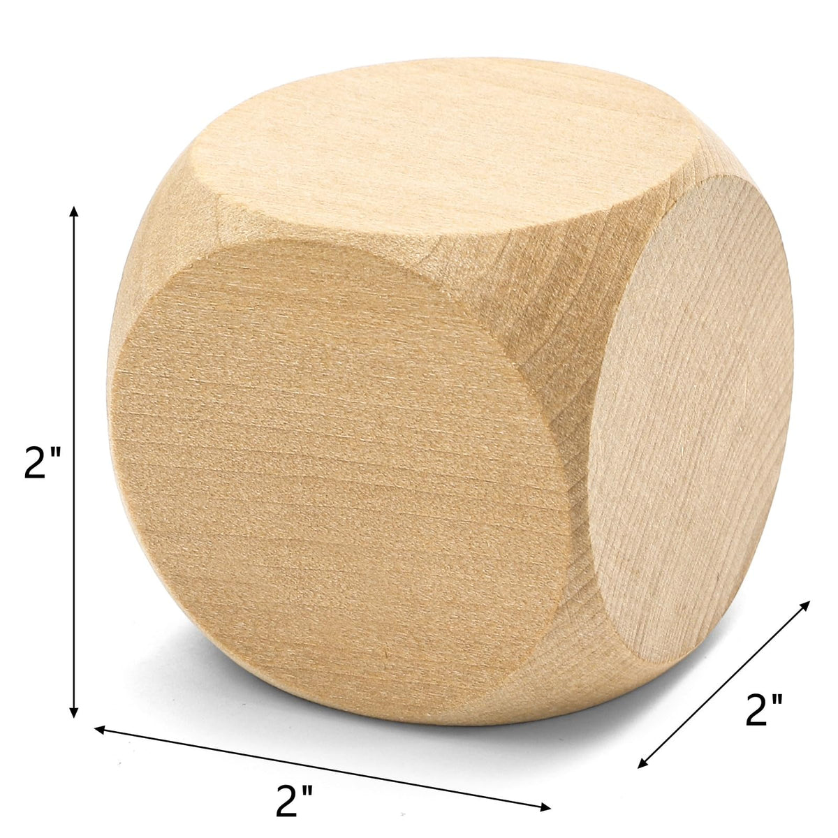 ZEAYEA 20 Pcs Blank Wooden Dice, 2 inch Unfinished Square Blocks, Blank 6 Sided Wood Cubes with Rounded Corners for Building Blocks, DIY Craft Projects, Party Supplies