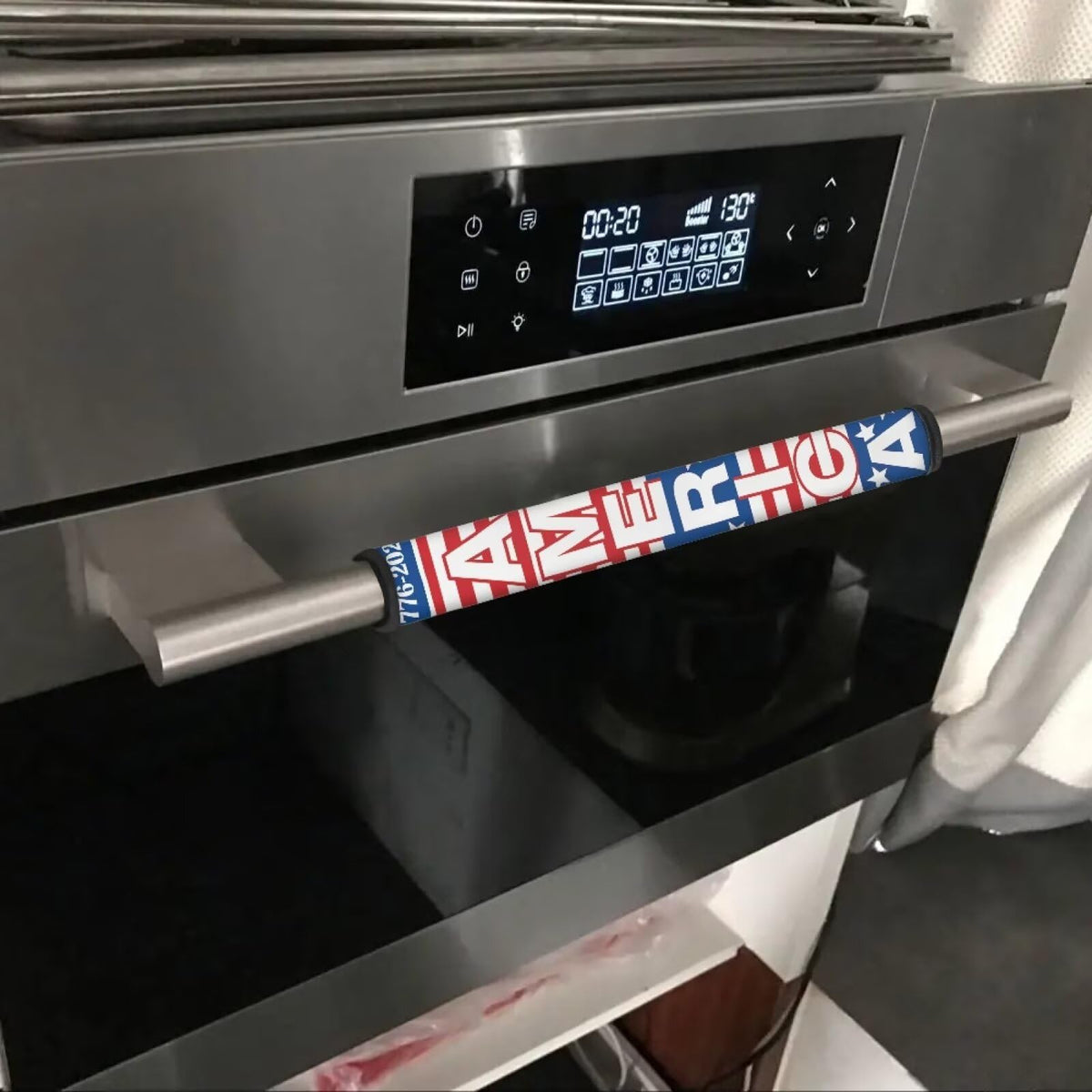 HUISEFOR 250 Years of America Print Refrigerator Door Handle Covers Fridge Handle Covers Set of 6 Washable Appliance Handles Cover Cloth Oven Stove Dishwasher Handles Protective Gloves