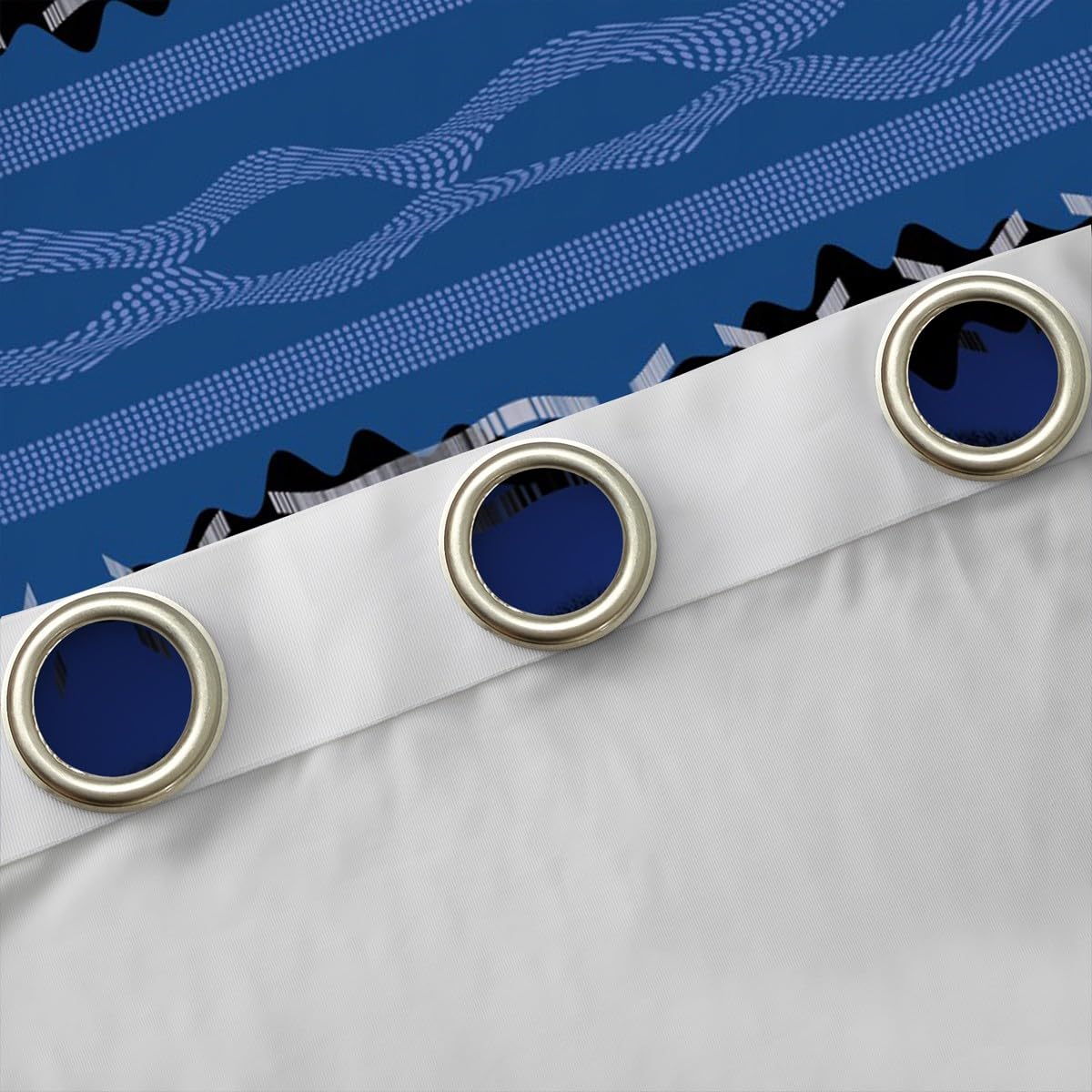 Feelyou Abstract Stripe Blackout Curtains Blue Abstract Stripe Darkening Drapes for Bedroom Living Room Decor Geometric Thermal Insulated Shades Window Treatments, 2 Panels 38 x 45 Inch