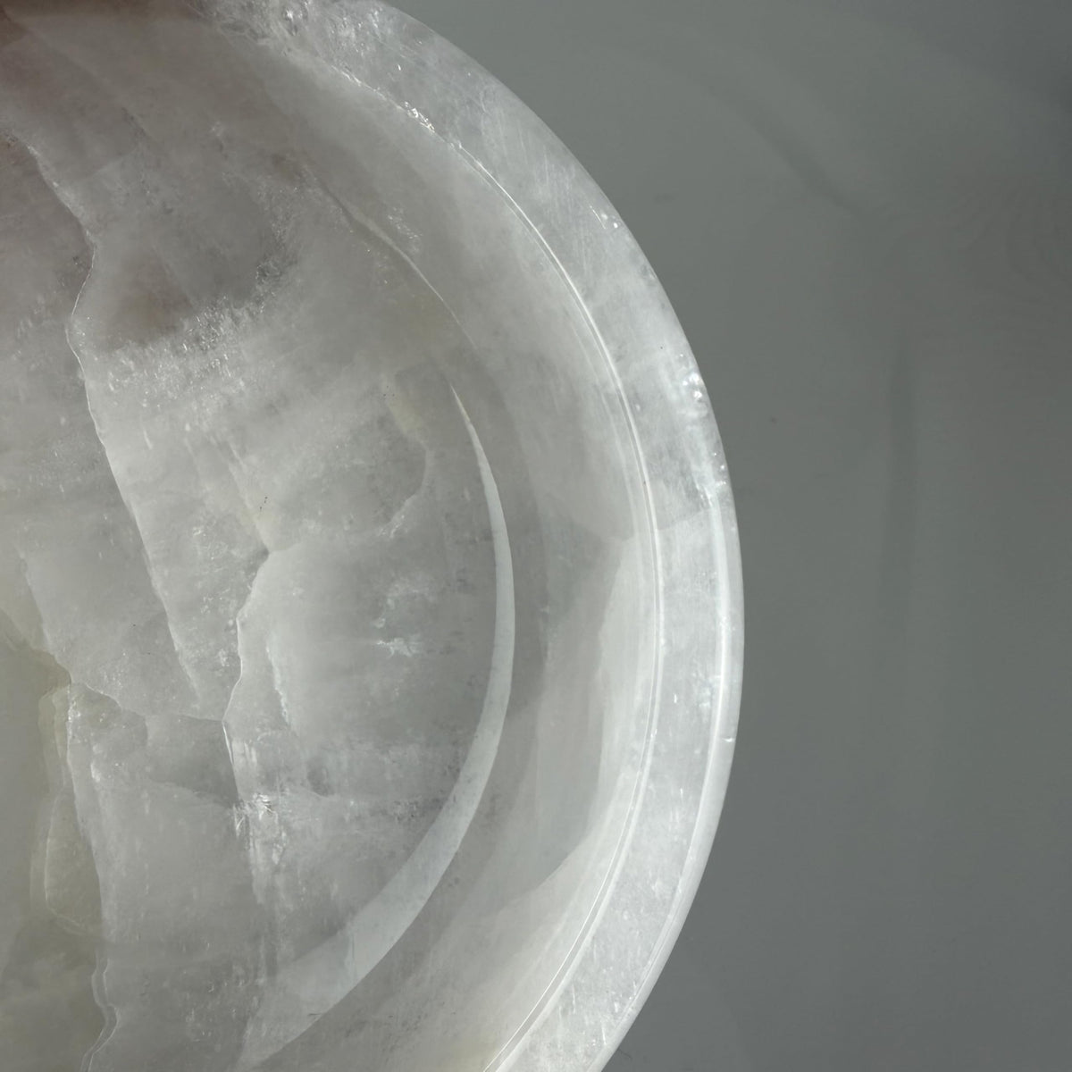 YeasHome Calcite Stone Bowl, Pure White, Natural Marble Crystal 20cm