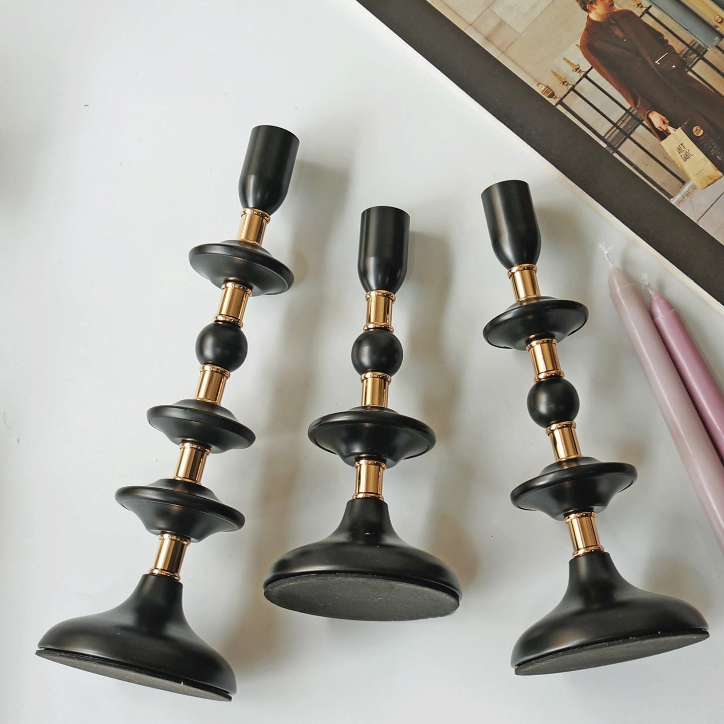 Candlestick Holders Candlestick Iron Decorative Ornament Candle Pedestal Candle Holders ﻿for Dinner Room Table ﻿ Candle Holders(Small)