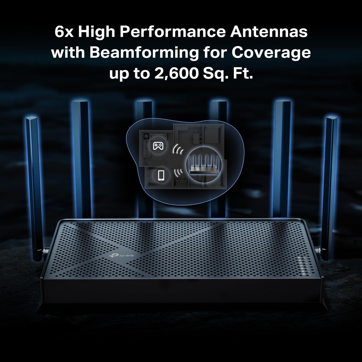 TP-Link Tri-Band BE9700 WiFi 7 Router (Archer BE600) – 10G Port, 2.5G Port, 3× 2.5G LAN, 320MHz Channel, Covers up to 2,600 sq. ft., 120 Devices, VPN, HomeShield Security