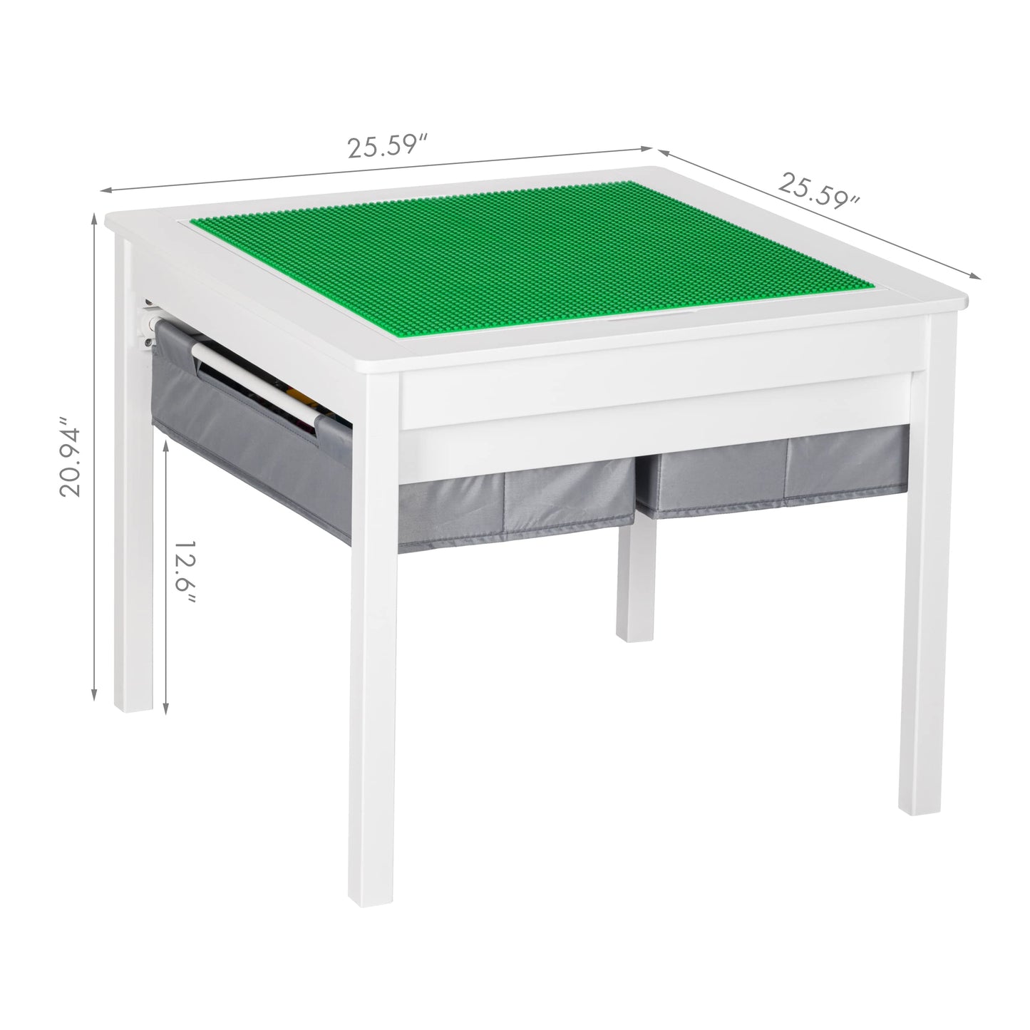 UTEX 2 in 1 Kids Construction Play Table with Storage (White)