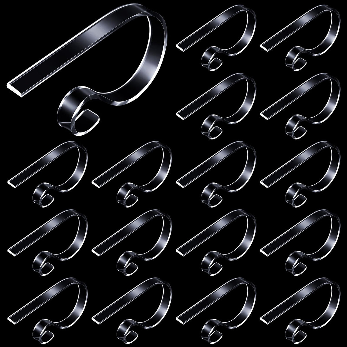 Jetec Christmas Clear Stocking Holder Hooks Acrylic Mantle Hangers Non Slip Christmas Stocking Clips Holiday Garland Hooks for Fireplace Home Kitchen Mantel(16 Pieces)