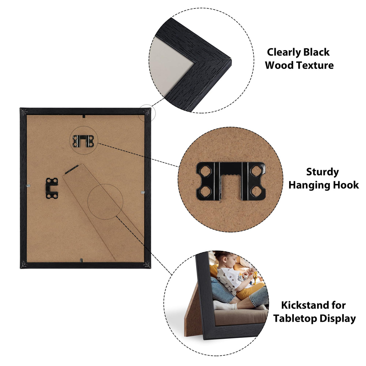 Edenseelake 8.5 x 11 Picture Frame Set of 15, Black 8.5 x 11 Certificate Frame Bulk for Award Document Diploma, Wall or Tabletop Display