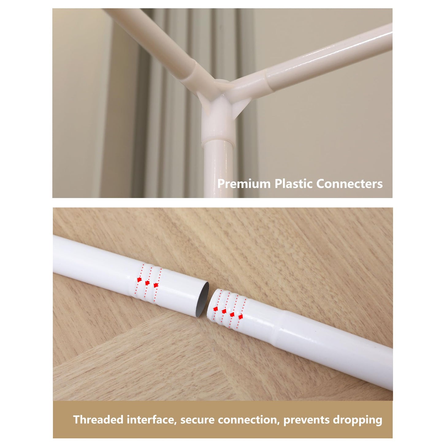 AIKASY Premium Canopy Bed Frame Posts for Full Size Beds - Sturdy Metal Poles, Four Corner Bed Brackets - Perfect Addition to Metal and Wood Bed Frames for Bedroom Decor Upgrade (White)