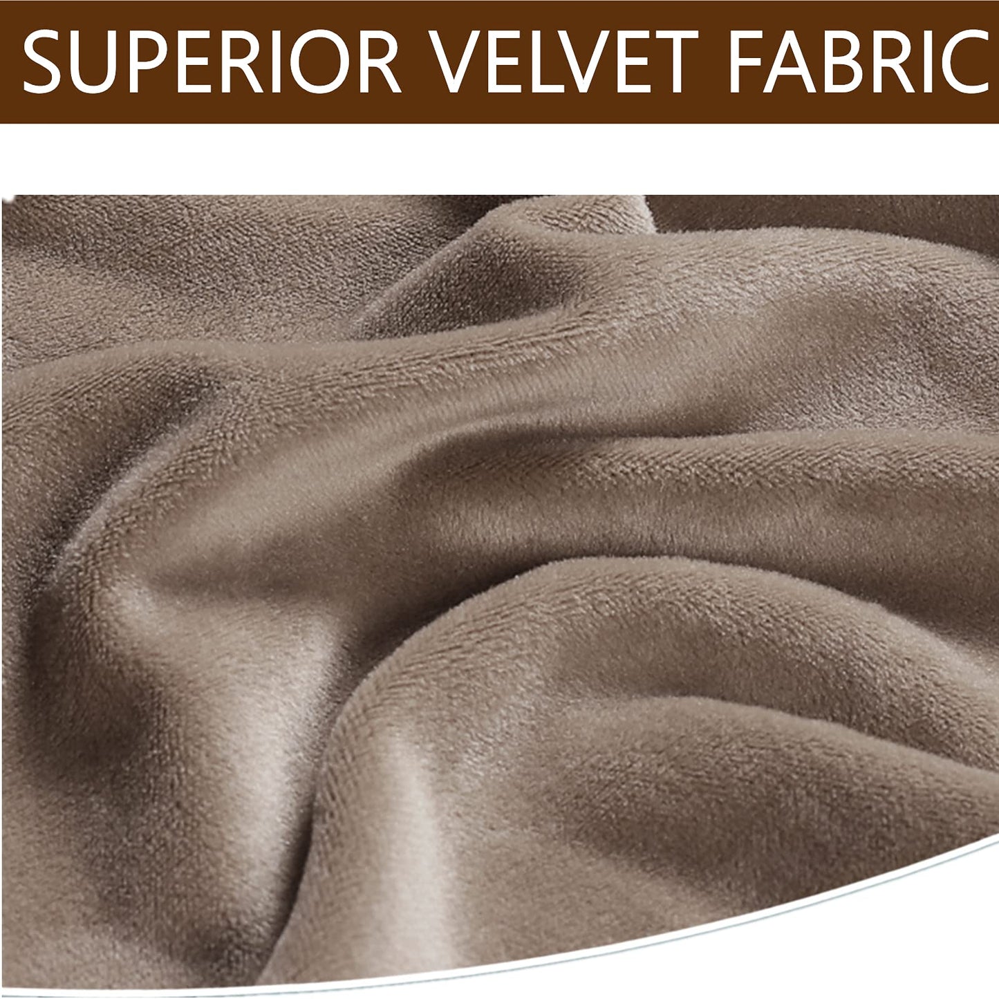 GAMUKAI Luxury Velvet Chaise Lounge Slipcover – High-Stretch, Machine Washable Cover for Armless Chaises – Indoor Chaise Cover for Living Room, Sofa, Bedroom (Taupe)
