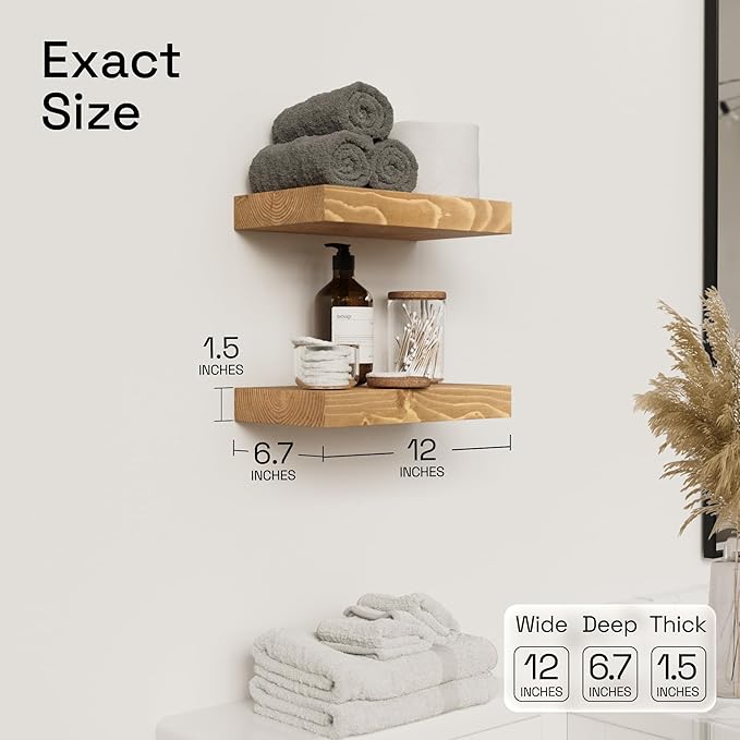 BAOBAB WORKSHOP Natural Wood Floating Shelves